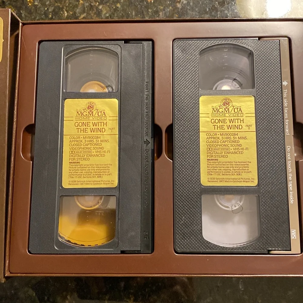 Gone With The Wind MGM/UA Home Video 2 Tape HI-FI VHS Deluxe Edition Box Set '85
